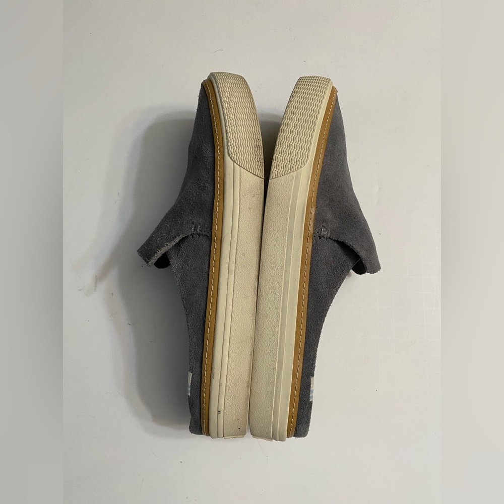 Toms Sunrise Gray Shade Suede Slip-On Slides Flats Mules Shoes Women's Us 7.5 View 5